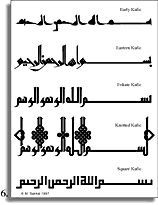 Árabe Estilos Kufi caligrafía